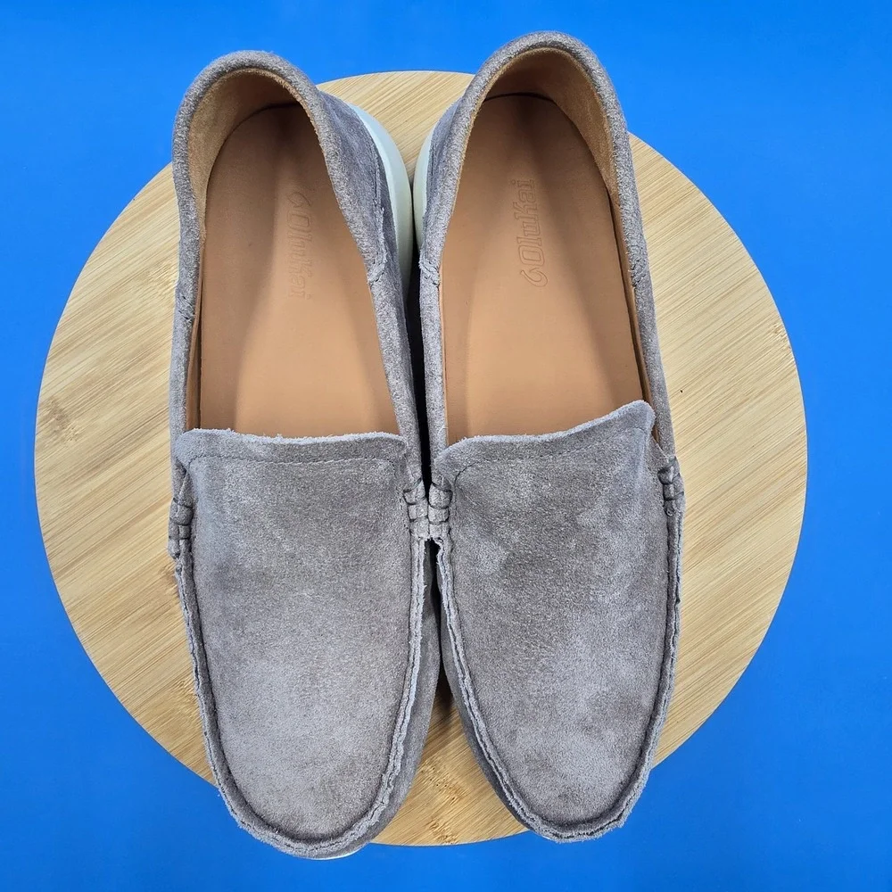 OluKai Ka'a Loafer Suede Slip‎ On Shoes Men's US 10 EUR 43 Gray Casual NWOB